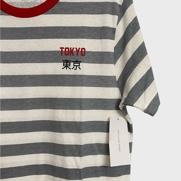 NWT Urban Outfitters Neon Riot Tokyo Stripe Tee Men Size M Short Sleeve Cotton - Picture 7 of 14